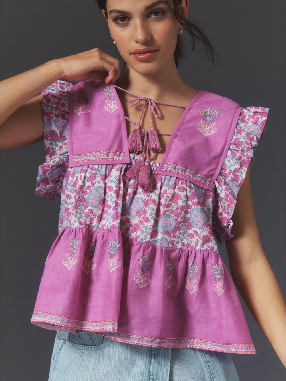 Anthropologie Mille Chelsea Flutter-Sleeve Top